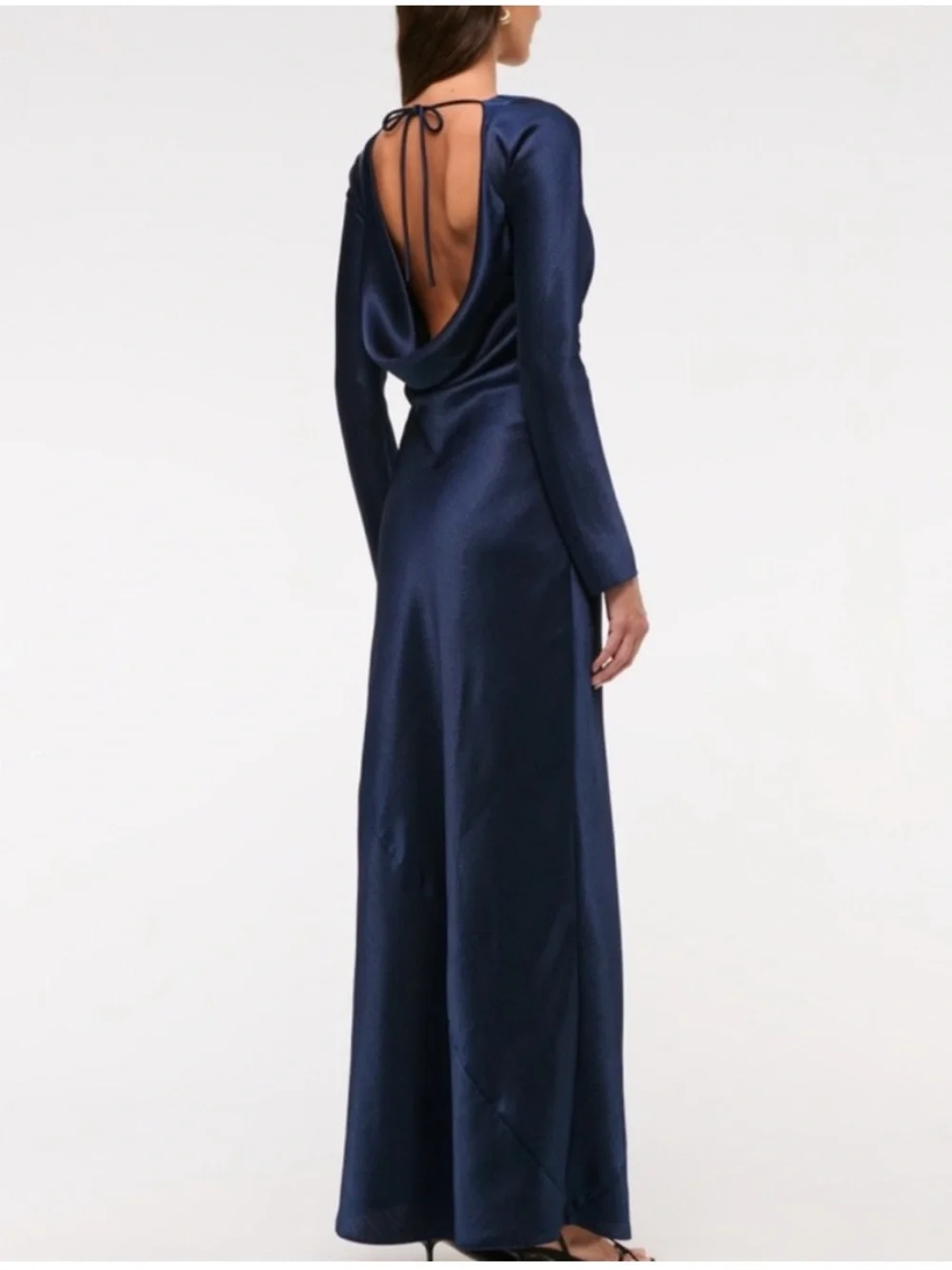 NWT Abercrombie & Fitch cowl back maxi dress features long sleeves
